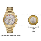 Buy Shop Guess Exclusive Multi Color White Dial Gold Steel Strap Watch for Women - GW0457L1 USA Online
