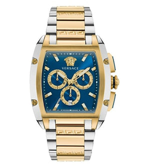 Buy Shop Versace Dominus Chronograph Blue Dial Two Tone Steel Strap Watch For Men - VE6H00723 USA Online