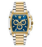 Versace Dominus Chronograph Blue Dial Two Tone Steel Strap Watch For Men - VE6H00723