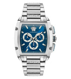 Versace Dominus Chronograph Blue Dial Silver Steel Strap Watch For Men - VE6H00423