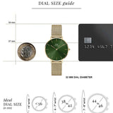 Daniel Wellington Petite Emerald Green Dial Gold Mesh Strap Watch For Women - DW00100480