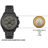 Buy Shop Hugo Boss Cloud Chronograph Black Dial Black Steel Strap Watch For Men - 1514016 USA Online