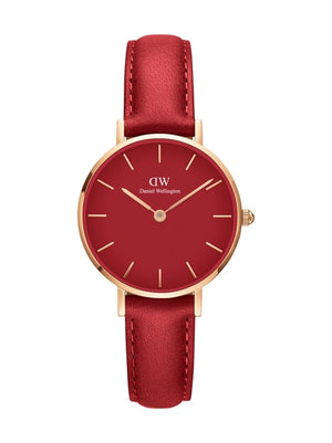 Buy Shop Daniel Wellington Petite Red Dial Red Leather Strap Watch For Women - DW00100405 USA Online