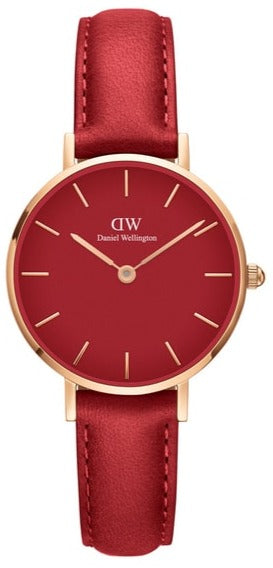 Buy Shop Daniel Wellington Petite Red Dial Red Leather Strap Watch For Women - DW00100405 USA Online
