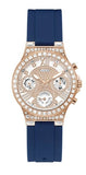 Buy Shop Guess Moonlight Diamonds White Dial Blue Rubber Strap Watch for Women - GW0257L3 USA Online
