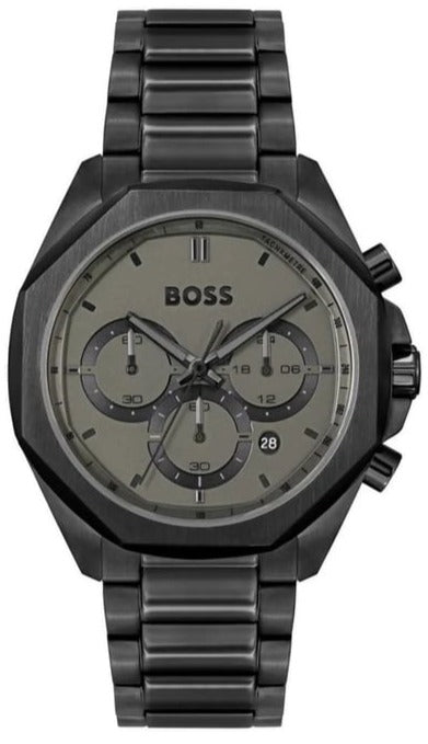 Buy Shop Hugo Boss Cloud Chronograph Black Dial Black Steel Strap Watch For Men - 1514016 USA Online
