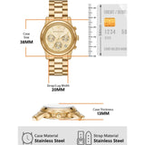 Buy Shop Michael Kors Runway Chronograph Gold Dial Gold Steel Strap Watch For Women - MK7323 USA Online