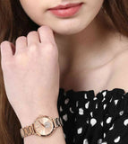 Buy Shop Michael Kors Portia Analog Quartz Rose Gold Dial Rose Gold Steel Strap Watch For Women - MK3839 USA Online