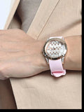 Buy Shop Guess Clarity Gold Dial Pink Silicone Strap Watch for Women - GW0109L2 USA Online