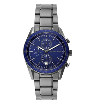 Buy Shop Michael Kors Accelerator Chronograph Blue Dial Grey Steel Strap Watch For Men - MK9111 USA Online