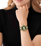Buy Shop Michael Kors Parker Green Dial Green Leather Strap Watch For Women - MK4724 USA Online