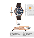 Buy Shop Emporio Armani Pro Planet Three Hand Date Blue Dial Brown Leather Strap Watch For Men - AR11556 USA Online