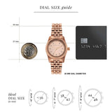 Michael Kors Lexington Three Hand Rose Gold Dial Rose Gold Steel Strap Watch For Women - MK4739