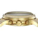 Buy Shop Michael Kors Ritz Three-Hand Glitz Crystals Gold Dial Gold Steel Strap Watch for Women - MK6747 USA Online