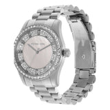 Buy Shop Michael Kors Lexington Lux Three Hand Mother of Pearl Silver Dial Silver Steel Strap Watch for Women - MK7445 USA Online