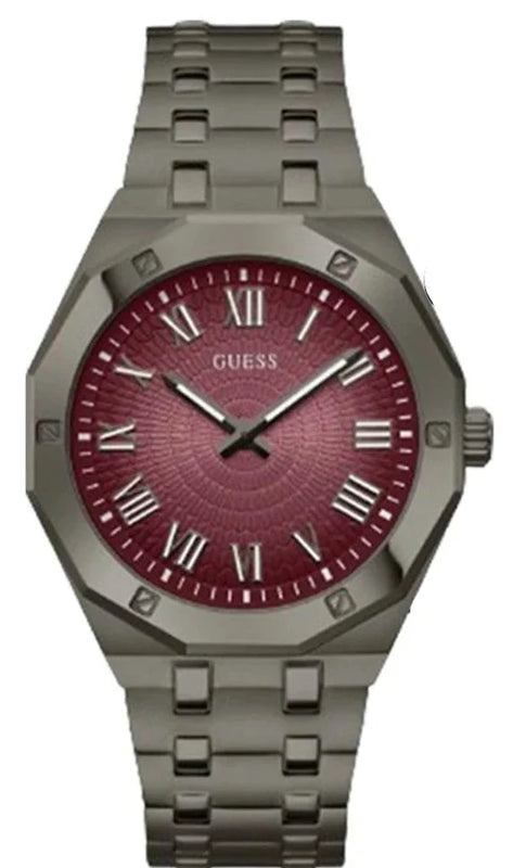 Buy Shop Guess Asset Quartz Red Dial Black Steel Strap Watch For Men - GW0575G5 USA Online