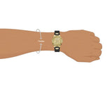 Guess Duchess Crystals Gold Dial Black Silicon Strap Watch For Women - GW0619L2