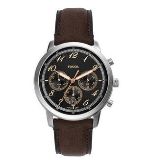 Buy Shop Fossil Neutra Chronograph Black Dial Brown Leather Strap Watch for Men - FS6024 USA Online