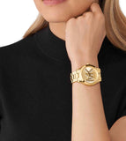 Buy Shop Michael Kors Runway Gold Dial Gold Steel Strap Watch For Women - MK4732 USA Online