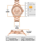 Michael Kors Wren Chronograph Rose Gold Dial Rose Gold Steel Strap Watch for Women - MK7430