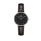 Buy Shop Daniel Wellington Classic Petite York Black Dial Brown Leather Strap Watch For Women - DW00100238 USA Online