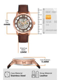 Buy Shop Fossil Townsman Automatic Skeleton Gold Dial Brown Leather Strap Watch for Men - ME3043 USA Online