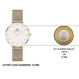 Buy Shop Daniel Wellington Classic Petite White Dial Gold Mesh Bracelet Watch For Women - DW00100348 USA Online