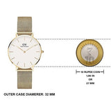 Buy Shop Daniel Wellington Classic Petite White Dial Gold Mesh Bracelet Watch For Women - DW00100348 USA Online