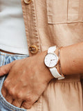 Buy Shop Daniel Wellington Classic Petite Dover White Dial White Nylon Strap Watch For Women - DW00100313 USA Online