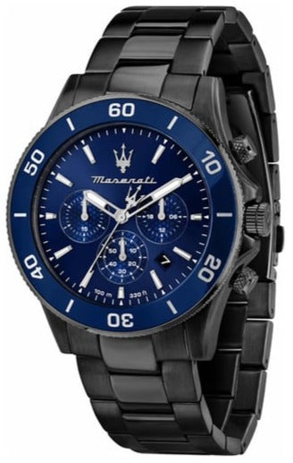 Buy Shop Maserati Competizione Chronograph Blue Dial Black Steel Strap Watch For Men - R8873600005 USA Online