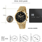 Buy Shop Maserati Epoca Chronograph Black Dial Gold Steel Strap Watch For Men - R8873618023 USA Online