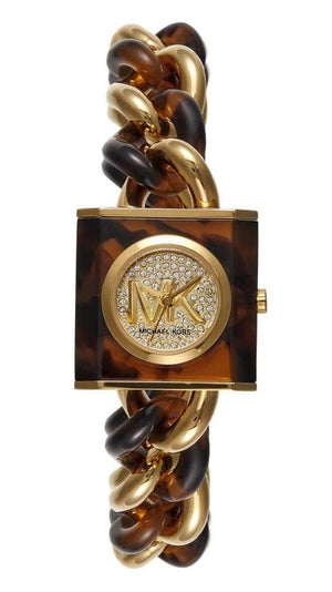 Buy Shop Michael Kors Chain Lock Analog Silver Dial Two Tone Steel Strap Watch for Women - MK4808 USA Online