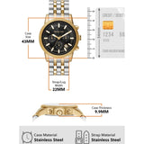 Buy Shop Michael Kors Hutton Chronograph Black Dial Two Tone Steel Strap Watch For Men - MK8954 USA Online