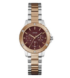 Buy Shop Guess Mist Analog Maroon Dial Two Tone Steel Strap Watch For Women - GW0723L2 USA Online