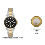 Buy Shop Fossil Blue Dive Three Hand Black Dial Two Tone Steel Strap Watch For Women - ES5349 USA Online