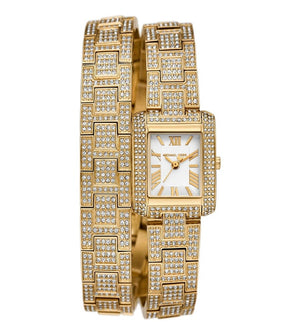Buy Shop Michael Kors Emery Analog Crystals White Dial Gold Steel Strap Watch for Women - MK4835 USA Online