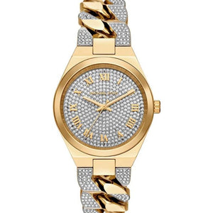 Buy Shop Michael Kors Lennox Pavé Crystals Silver Dial Two Tone Steel Strap Watch for Women - MK7487 USA Online