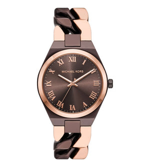 Buy Shop Michael Kors Lennox Analog Brown Dial Two Tone Steel Strap Watch for Women - MK7501 USA Online