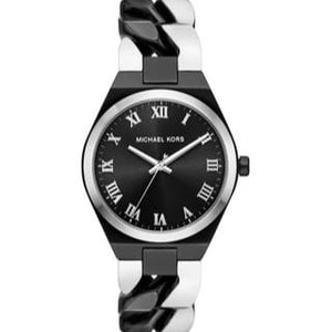 Buy Shop Michael Kors Lennox Analogue Black Dial Two Tone Steel Strap Watch for Women - MK7502 USA Online