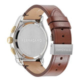 Salvatore Ferragamo 1927 Chrono Analog Black Dial Brown Leather Strap Watch for Men - SFKZ00323