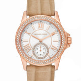 Buy Shop Michael Kors Mini Everest Crystals White Dial Brown Leather Strap Watch for Women - MK4719 USA Online