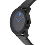 Buy Shop Movado Bold TR90 Black Dial Black Leather Strap Watch For Men - 3600307 USA Online