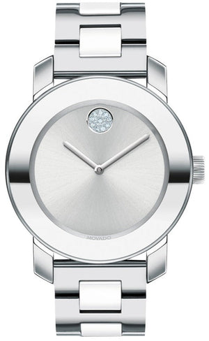 Buy Shop Movado Bold Ceramic Silver Dial Silver Steel Strap Watch for Women - 3600638 USA Online