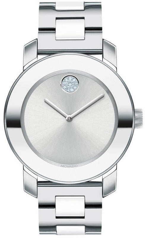Buy Shop Movado Bold Ceramic Silver Dial Silver Steel Strap Watch for Women - 3600638 USA Online