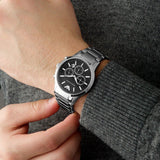 Buy Shop Emporio Armani Classic Chronograph Black Dial Silver Steel Strap Watch For Men - AR2434 USA Online
