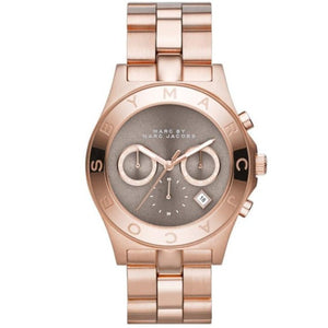Buy Shop Marc Jacobs Blade Chronograph Brown Dial Rose Gold Steel Strap Watch for Women - MBM3308 USA Online