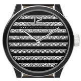 Buy Shop Marc Jacobs Lidia Stripe Glitz Black Dial Black Leather Strap Watch for Women - MBM1166 USA Online
