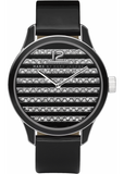 Buy Shop Marc Jacobs Lidia Stripe Glitz Black Dial Black Leather Strap Watch for Women - MBM1166 USA Online
