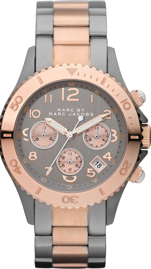 Buy Shop Marc Jacobs Marc Chronograph Grey Dial Two Tone Steel Strap Watch for Men - MBM3157 USA Online