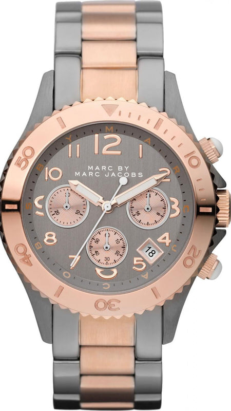 Buy Shop Marc Jacobs Marc Chronograph Grey Dial Two Tone Steel Strap Watch for Men - MBM3157 USA Online
